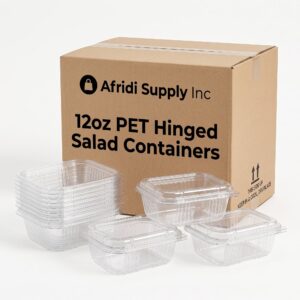 12 oz PET Hinged Salad Container