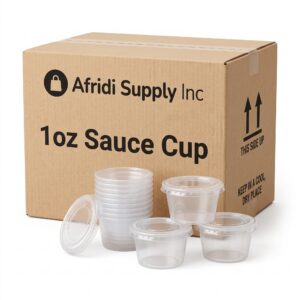1 oz Plastic Sauce Cup with Lid