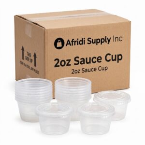 2 oz Plastic Sauce Cup with Lid