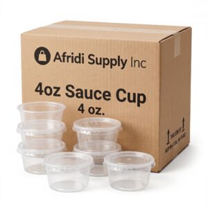4 oz Clear Plastic Sauce Cup with Lid