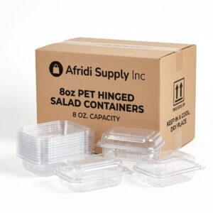 8 oz PET Hinged Clamshell Container