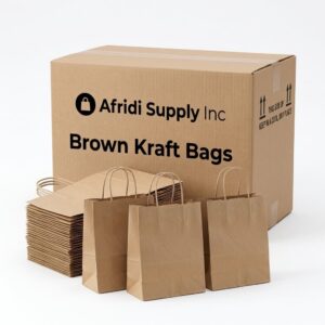 Brown Kraft Paper Bags with Handles Disposable bags