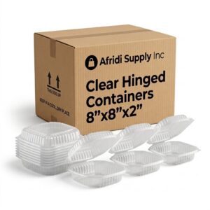 Clear Hinged Container 8"x8"x2"