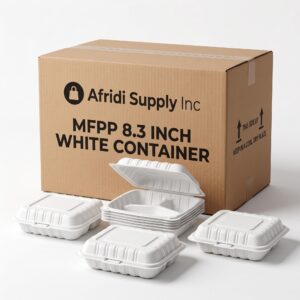 MFPP 8.3 Inch Hinged Three Compartment Container