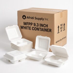 MFPP 9.3 Inch Hinged Three Compartment Container